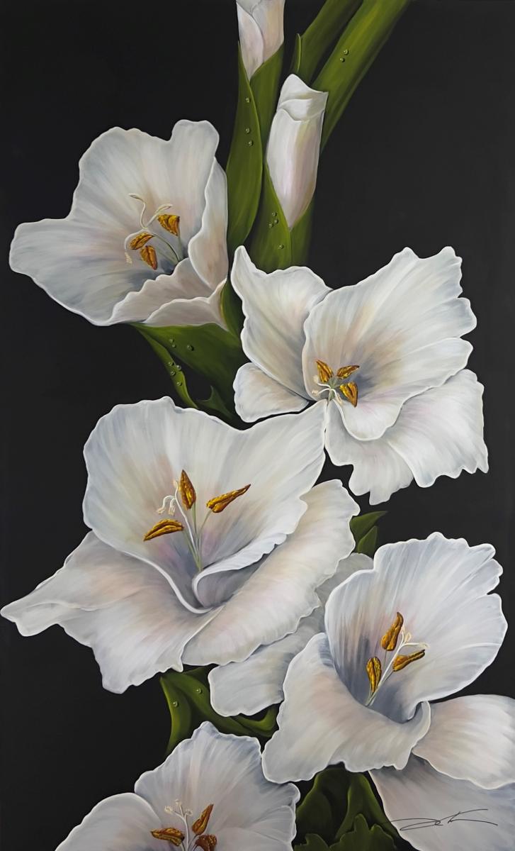 60 x 36 White Gladiolus