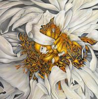 C25-002 
60 x 60 Canvas "White Peony"
